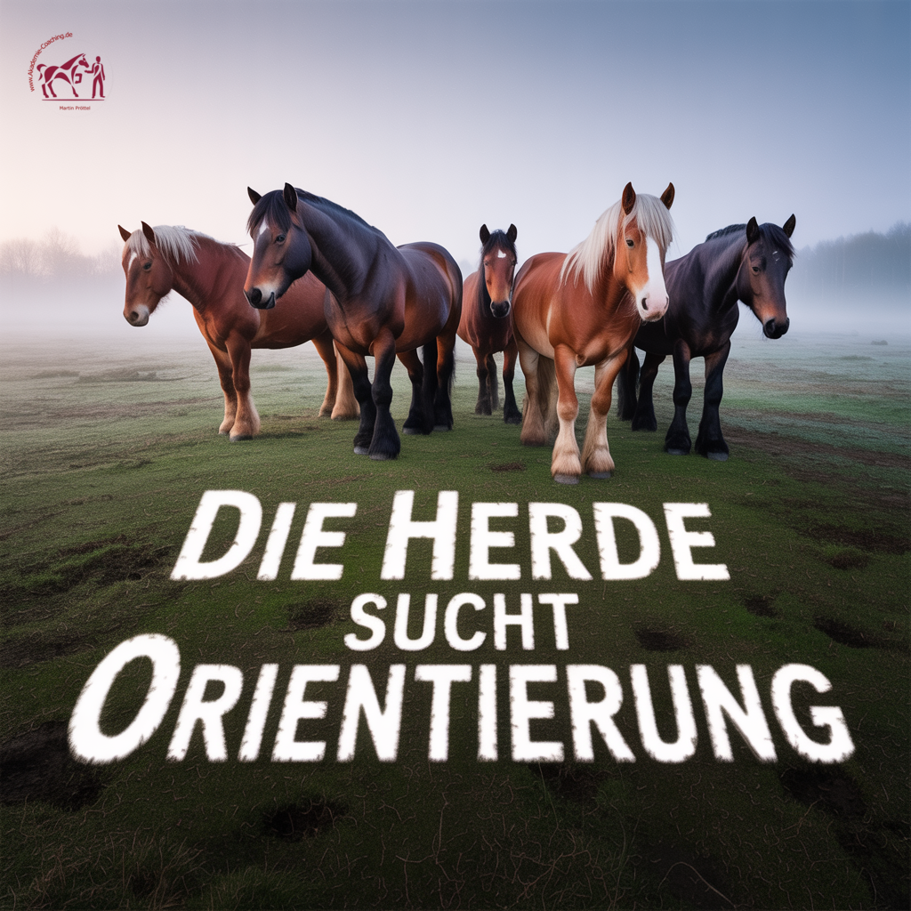 Nach der Wahl steht die Herde beieinander und wartet.